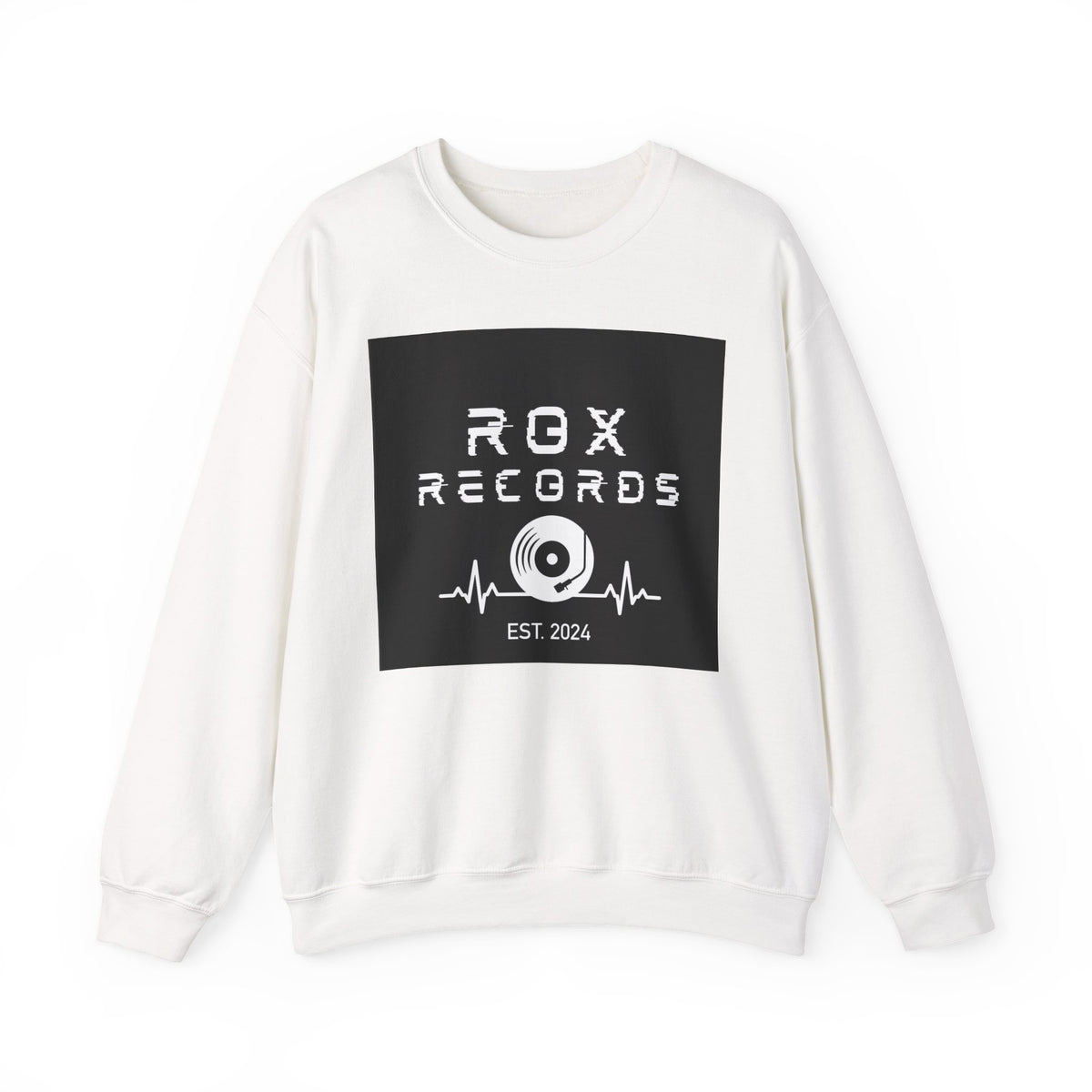 Crewneck Sweatshirt — ROX Records Logo "EST. 2024" Music Vinyl Design