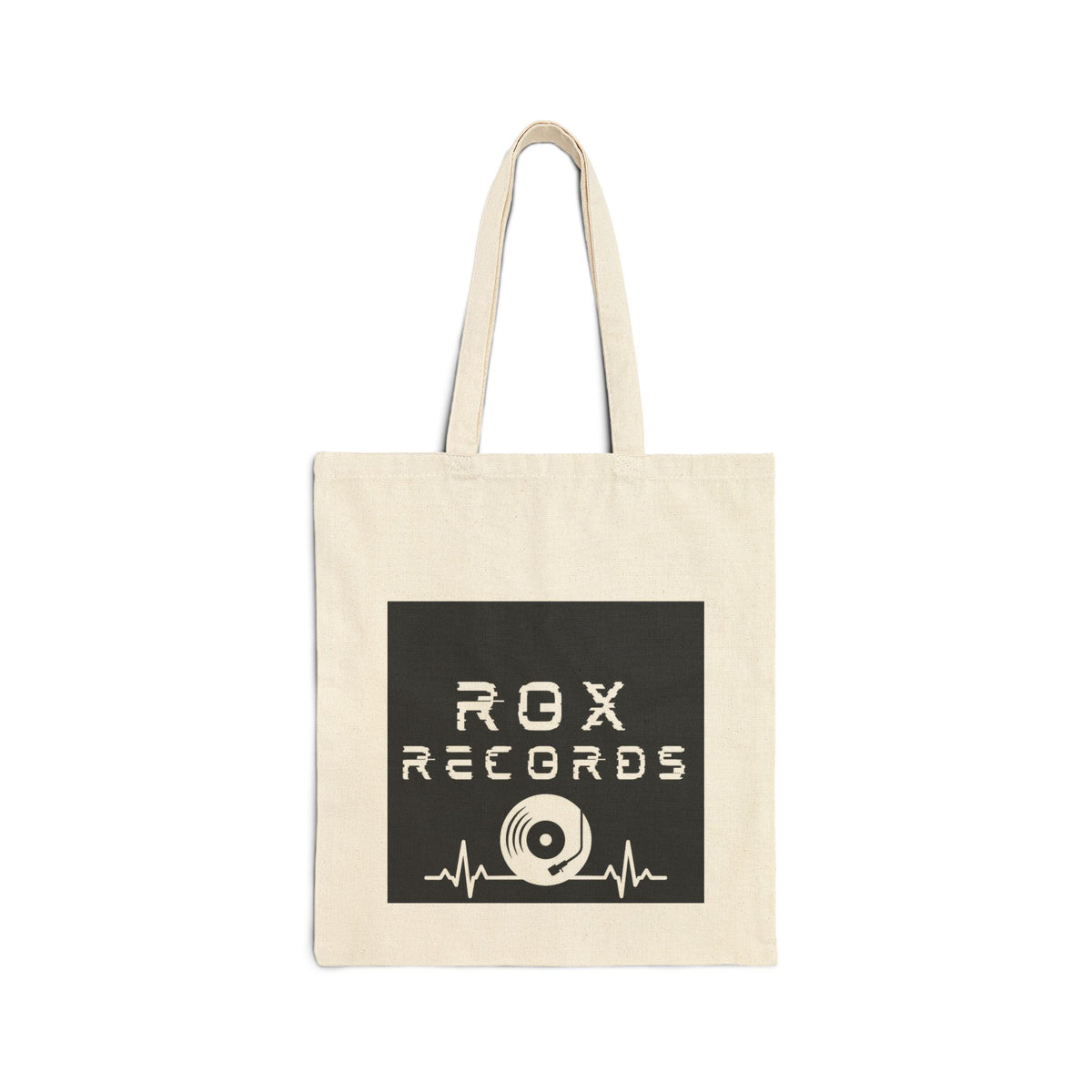 Rox Records Canvas Tote Bag – Vinyl Logo Music Lover Grocery Bag